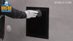 Черна aлуминиева ревизия с видима, прахово боядисана рамка и стъклена вратичка